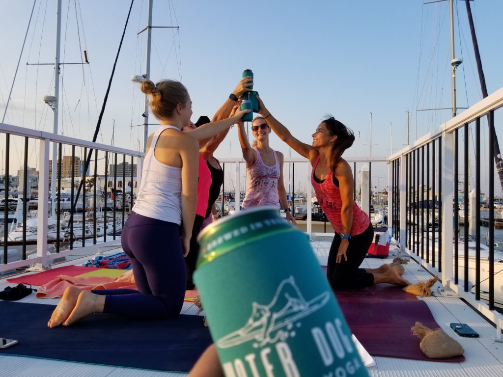 Beer Yoga on the boat