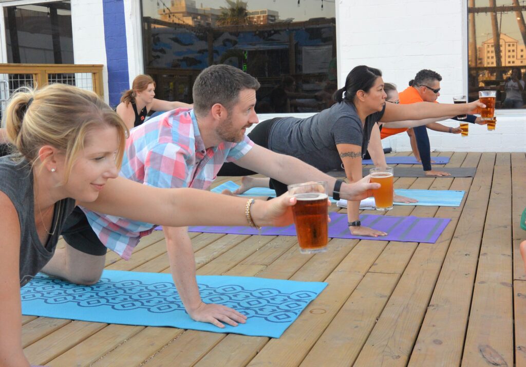 Beer Yoga at Nueces Brewing
